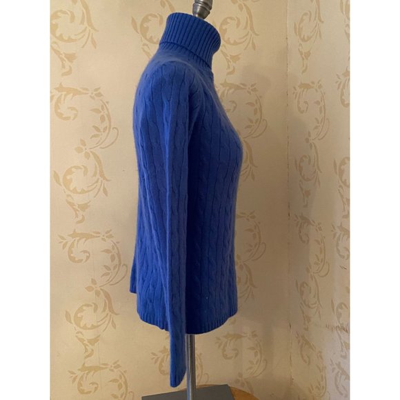 Lord & Taylor 100% Cashmere Blue Cable Sweater Ladies Small - Picture 4 of 4